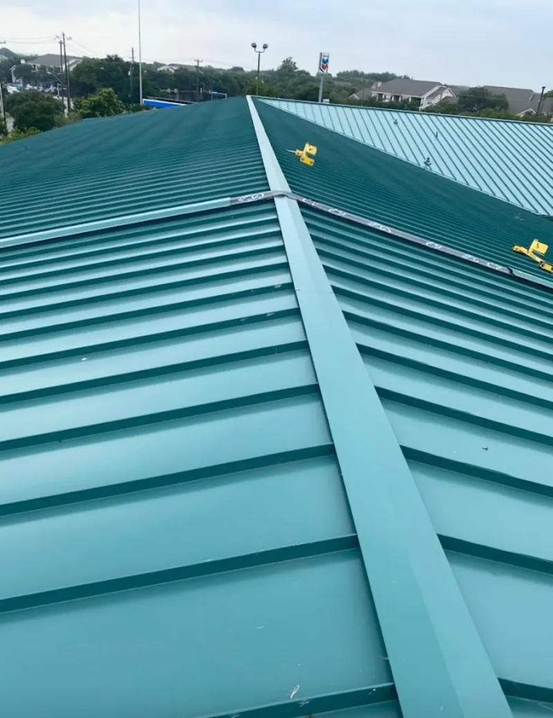 Green commercial metal roof ridge and valley for Metal Roof Repair in Keizer